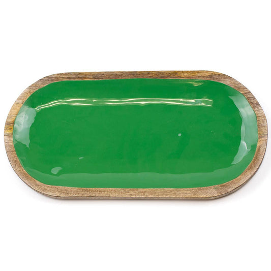 The Royal Standard - Hogan Serving Tray   Natural/Green   15.75x8x1