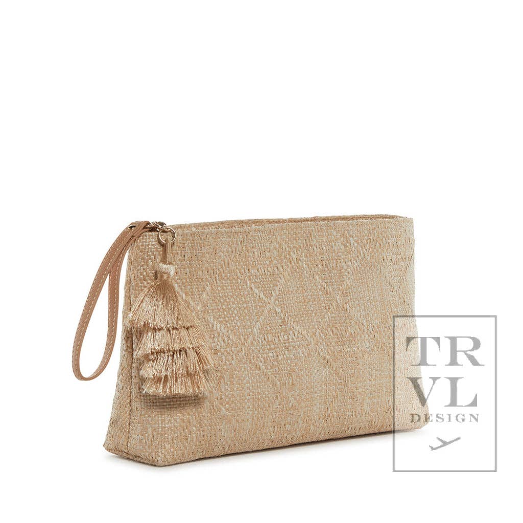 TRVL Design - Luxe Bali Straw - Island Clutch - Cane Sand *On Special