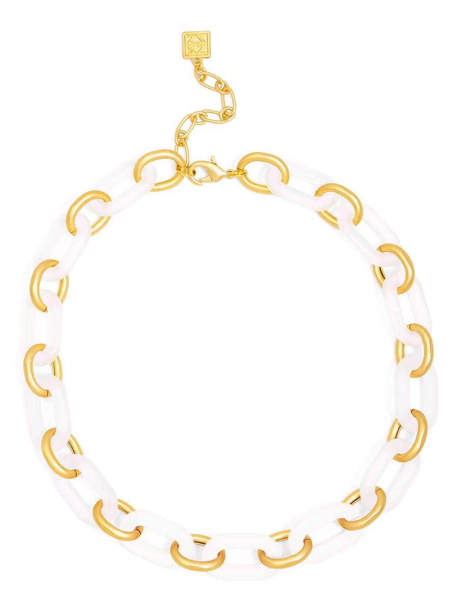 ZENZII Jewelry - Multi-Color Resin Oval Links Collar Necklace