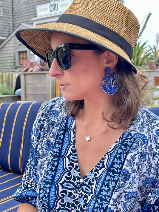 Beth Ladd Collections - Blue Anchor Earrings