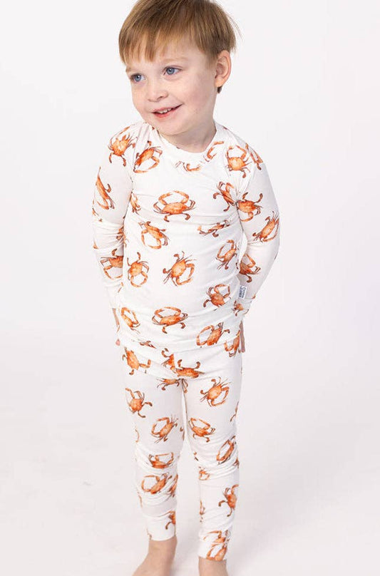 Southern Slumber - Orange Crab 2 Piece Bamboo Toddler Pajama Set