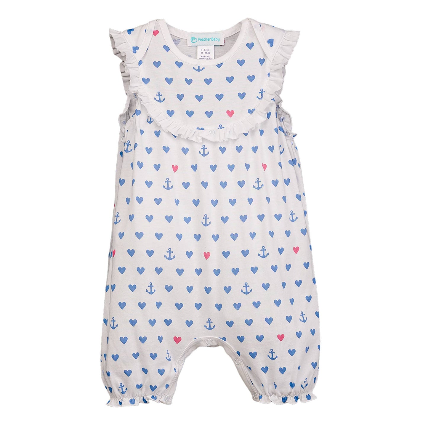 Feather Baby - Yoke Romper - Anchored in Love - Pima Cotton Baby Outfit