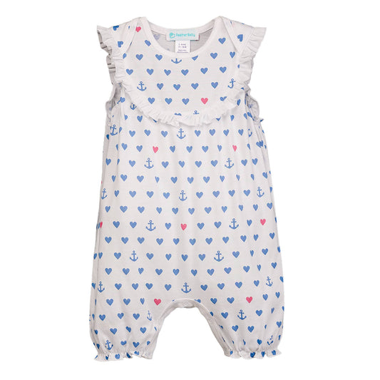 Feather Baby - Yoke Romper - Anchored in Love - Pima Cotton Baby Outfit