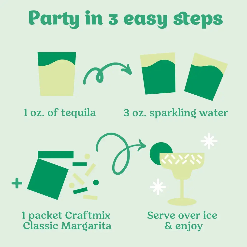 Craftmix - Classic Margarita Cocktail / Mocktail Mixer - 24ct Caddy