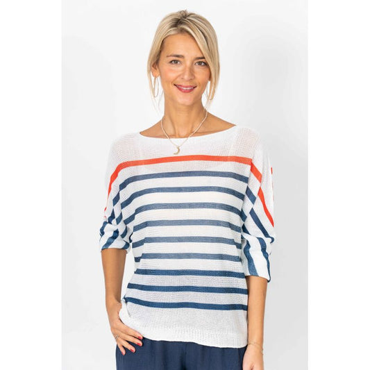 Navy Stripe Batwing Sweater