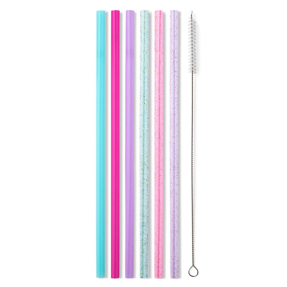 Swig Cloud Nine Glitter Reusable Straw Set