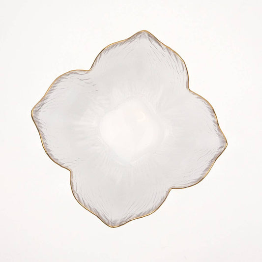 The Royal Standard - Magnolia Glass Bowl   Clear/Gold   6.5x2.7x6.5