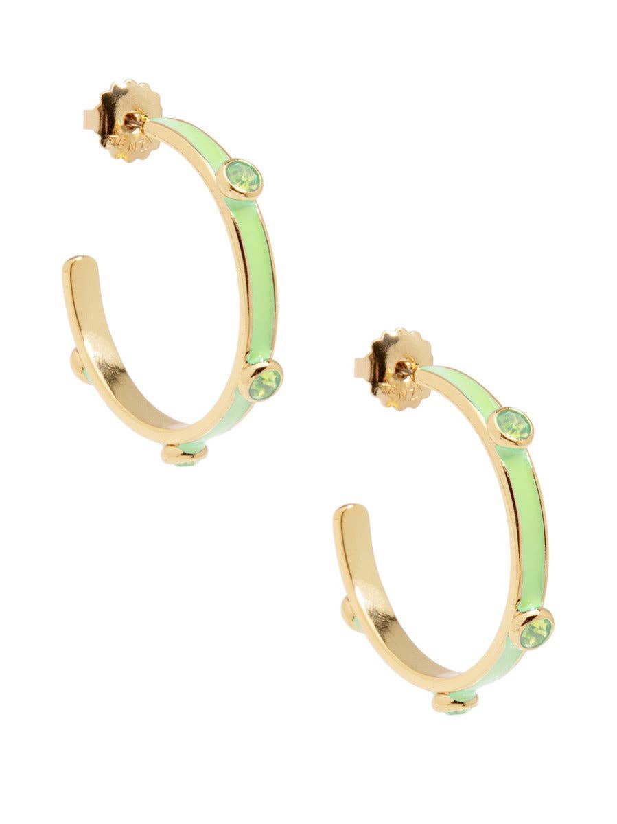 ZENZII Jewelry - Enamel Hoop Earring with Crystals