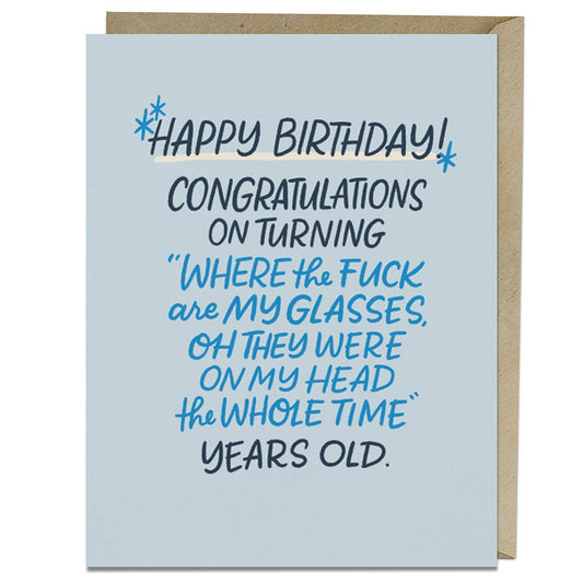 Hachette Book Group - Where Are My Glasses Years Old Birthday Card