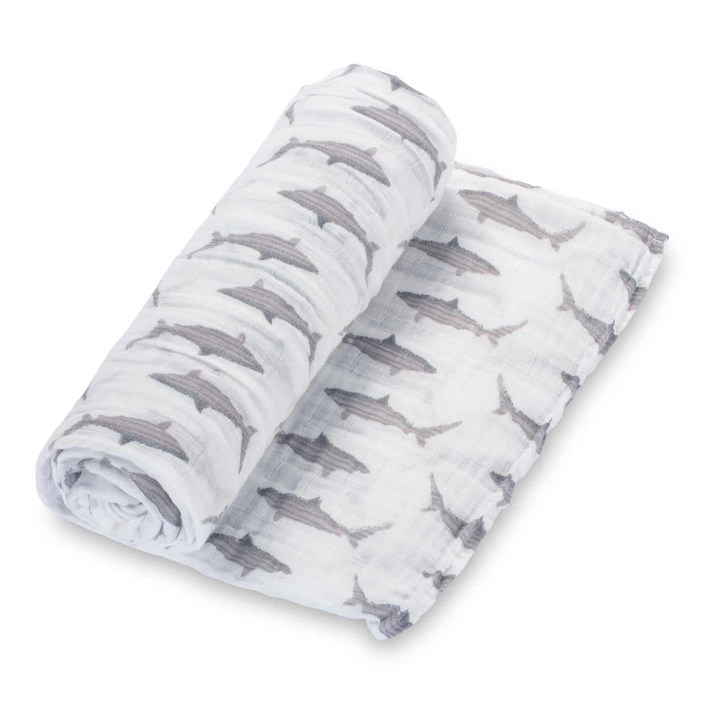 LollyBanks - Baby Shark Muslin Swaddle Blanket
