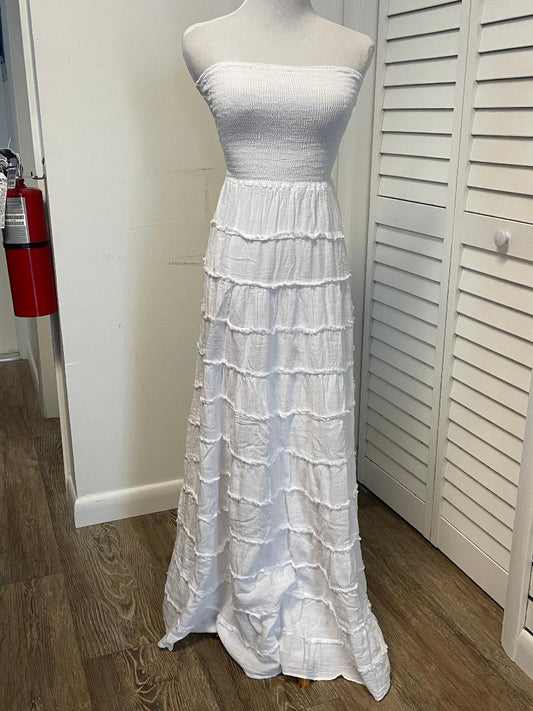 Blanco - Ladies Long Frayed Dress- White