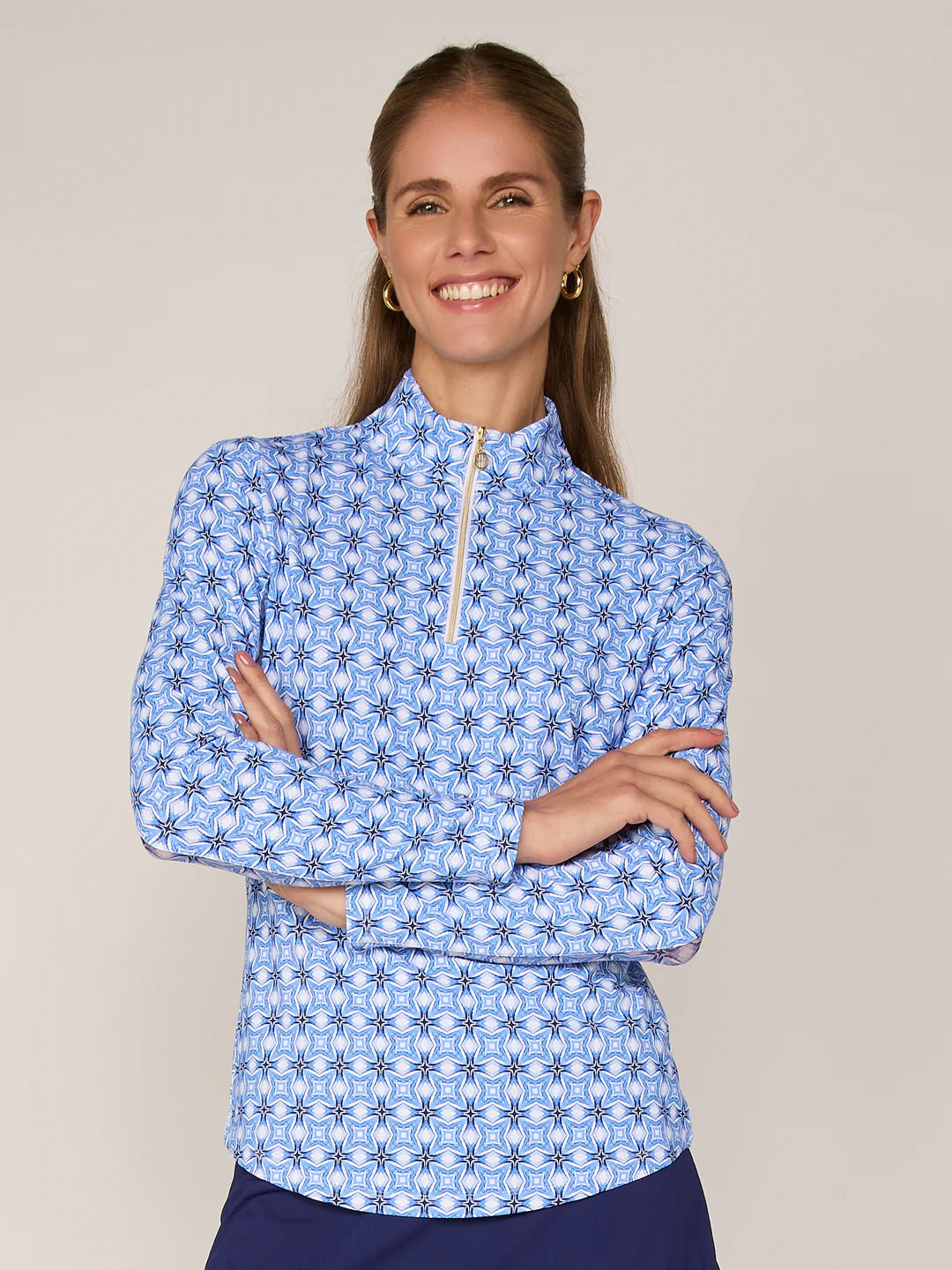 G Lifestyle- Zip Mock Neck TC