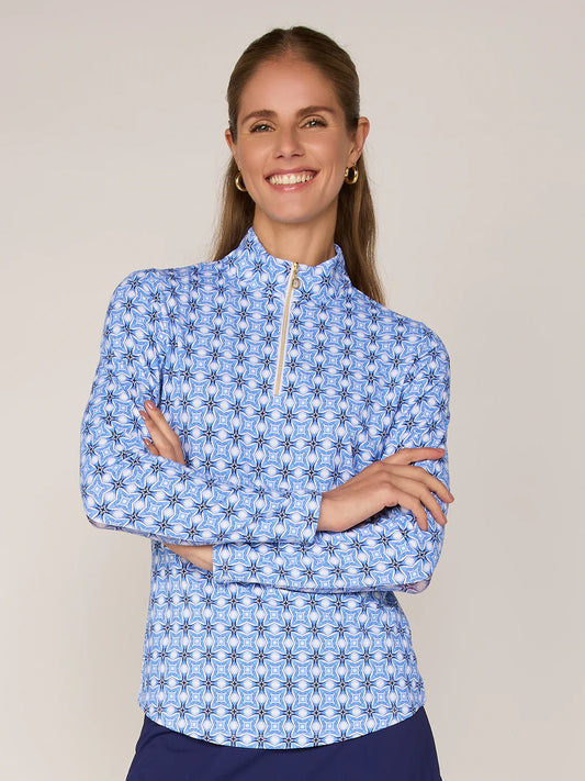 G Lifestyle- Zip Mock Neck TC