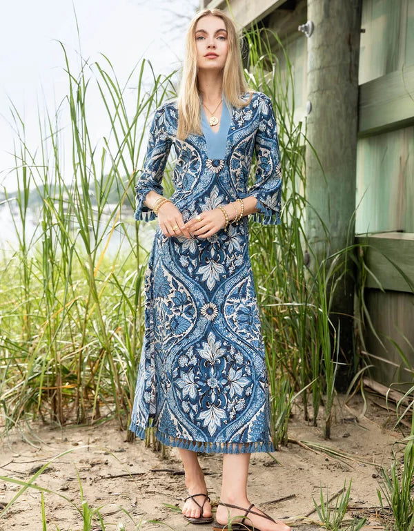 Spartina - Breana Midi Dress - Japonica Cartouche Blue