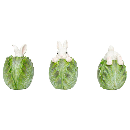 Boston International - 4" Tall Resin Hiding Easter Bunnies Set of 3