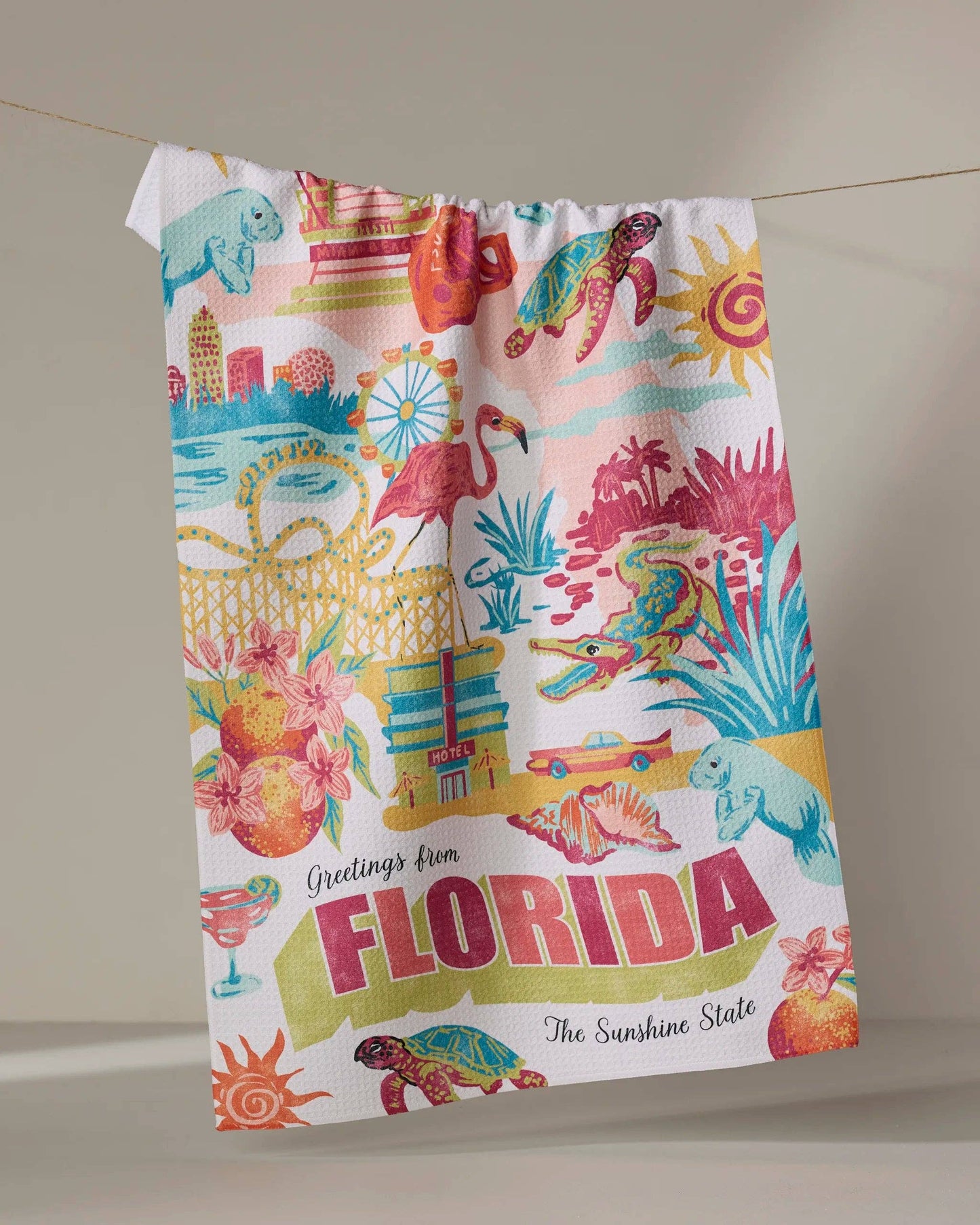 Geometry - Greetings From Florida Tea Towel