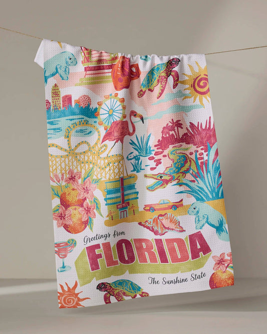 Geometry - Greetings From Florida Tea Towel