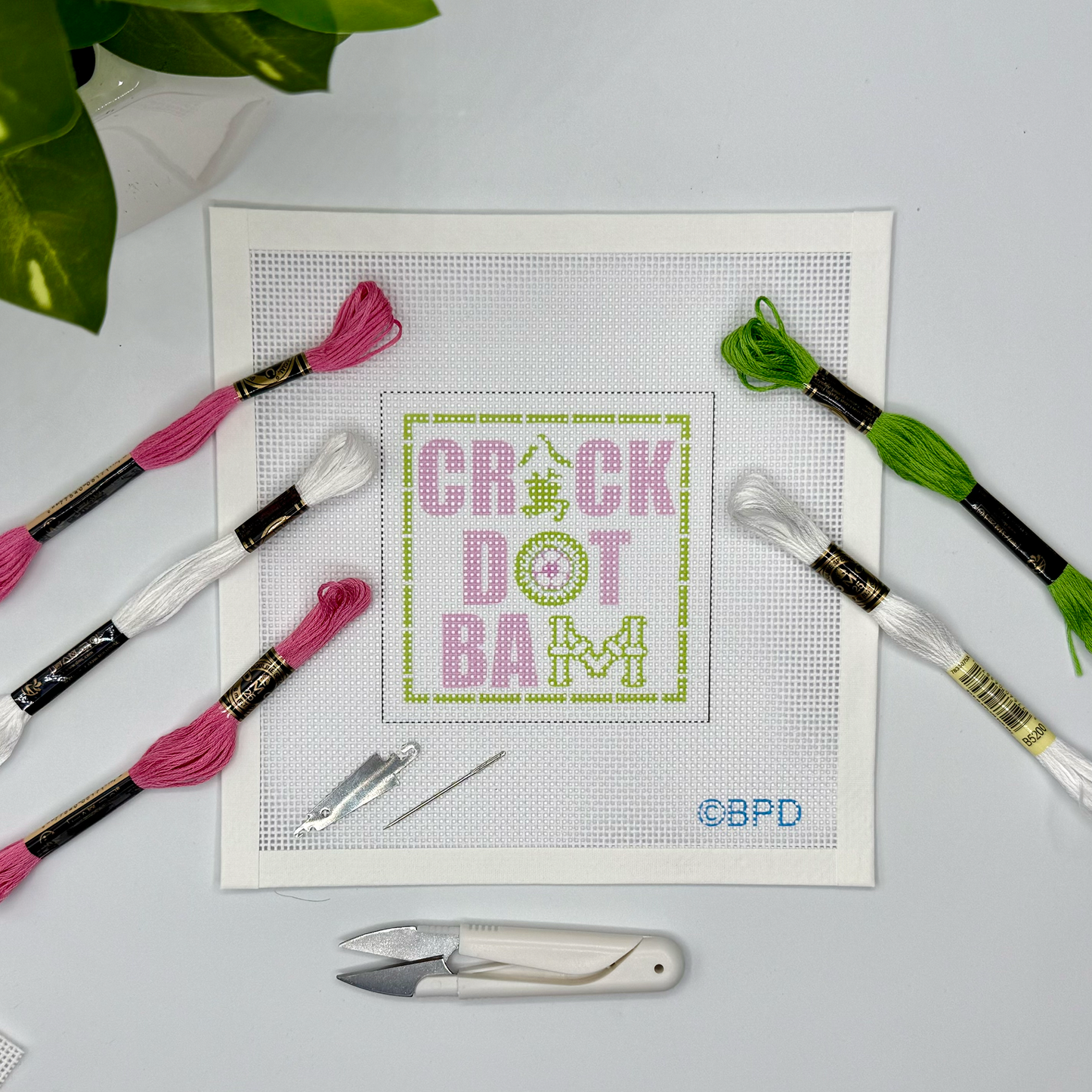 Blue Poppy Designs - Crack Dot Bam Needlepoint Kit (Mahjong)