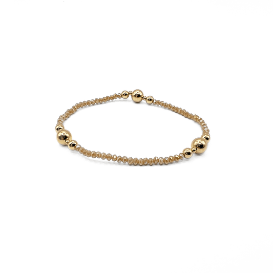 erin gray - The Nantucket Shimmer Champagne & 14k Gold- Filled Beaded Bracelet