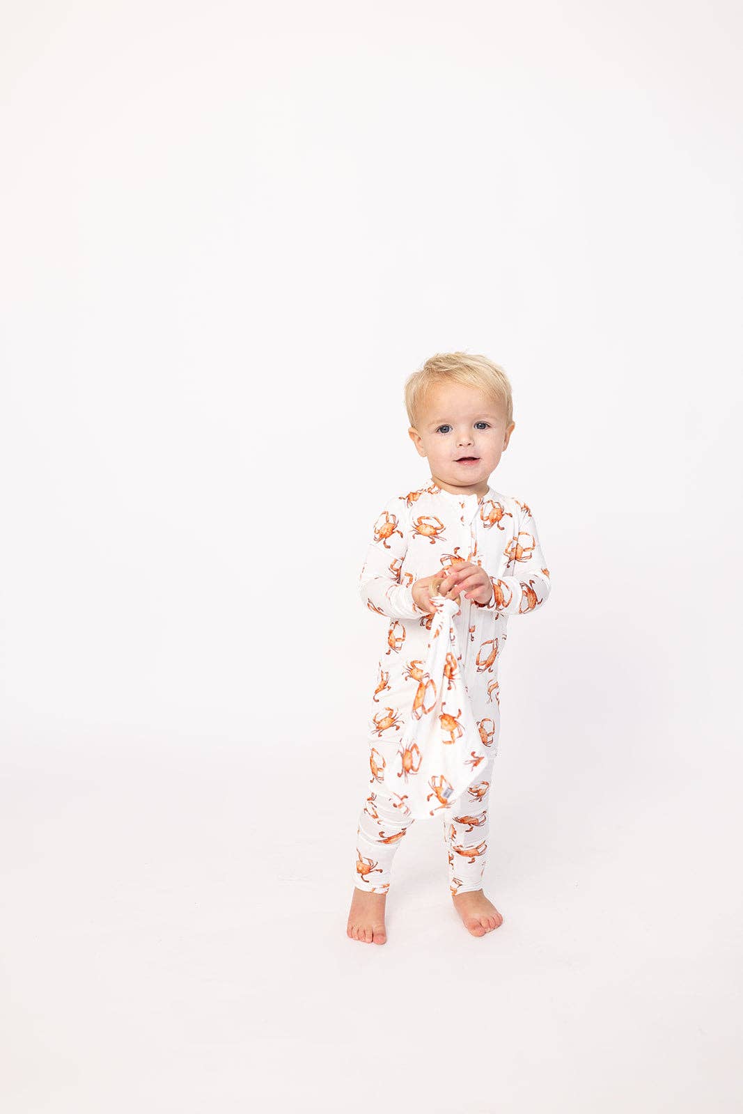 Southern Slumber - Orange Crab Double Zipper Bamboo Infant Sleeper