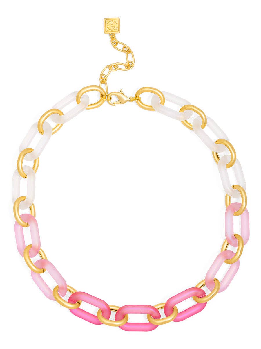 ZENZII Jewelry - Multi-Color Resin Oval Links Collar Necklace