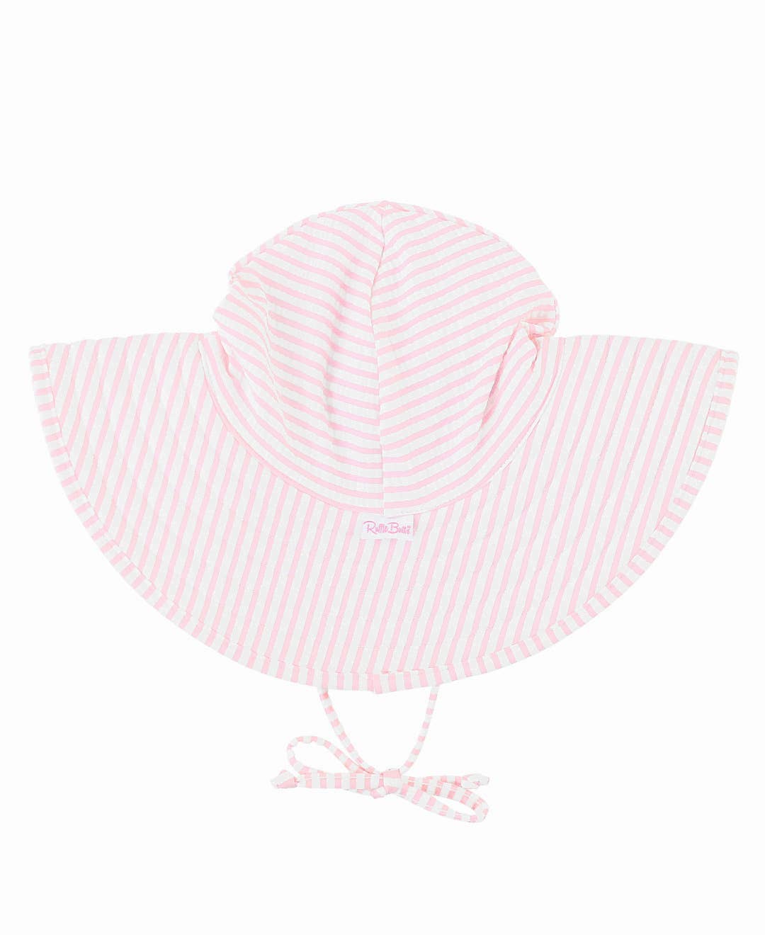 RuffleButts + RuggedButts - Girls Pink Seersucker Swim Hat