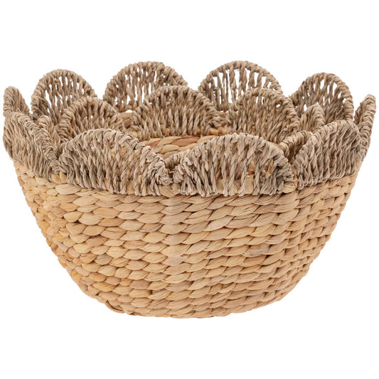 Boston International - 12.5" Dia. Scalloped Seagrass Nesting Bowls Set of 2