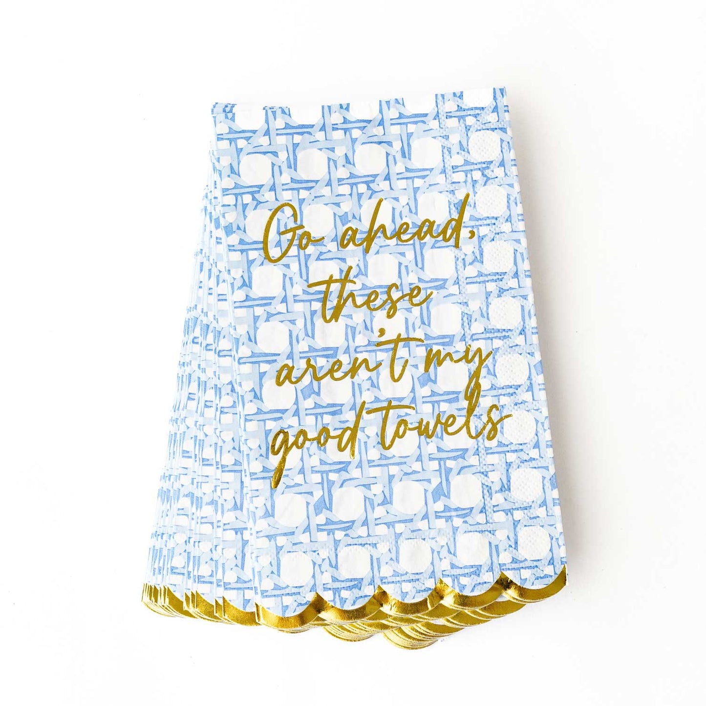 8 Oak Lane - Blue Cane Paper Guest Towel Packs