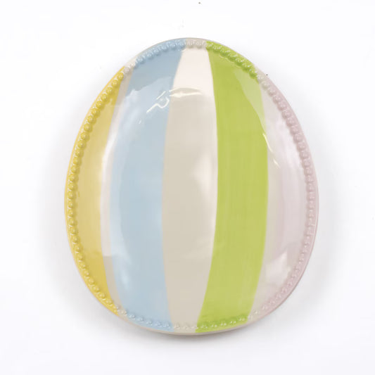 Candy Stripe Egg Plate - Pastel 9 x 7