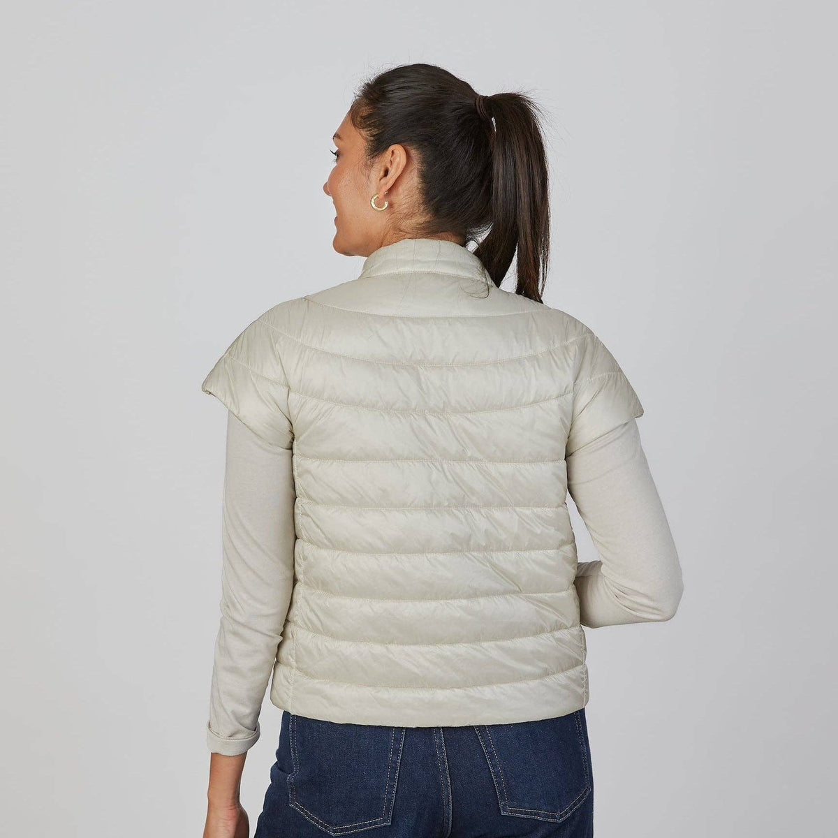 Erin Gray- Carolina Cap Sleeve Vest in Champagne