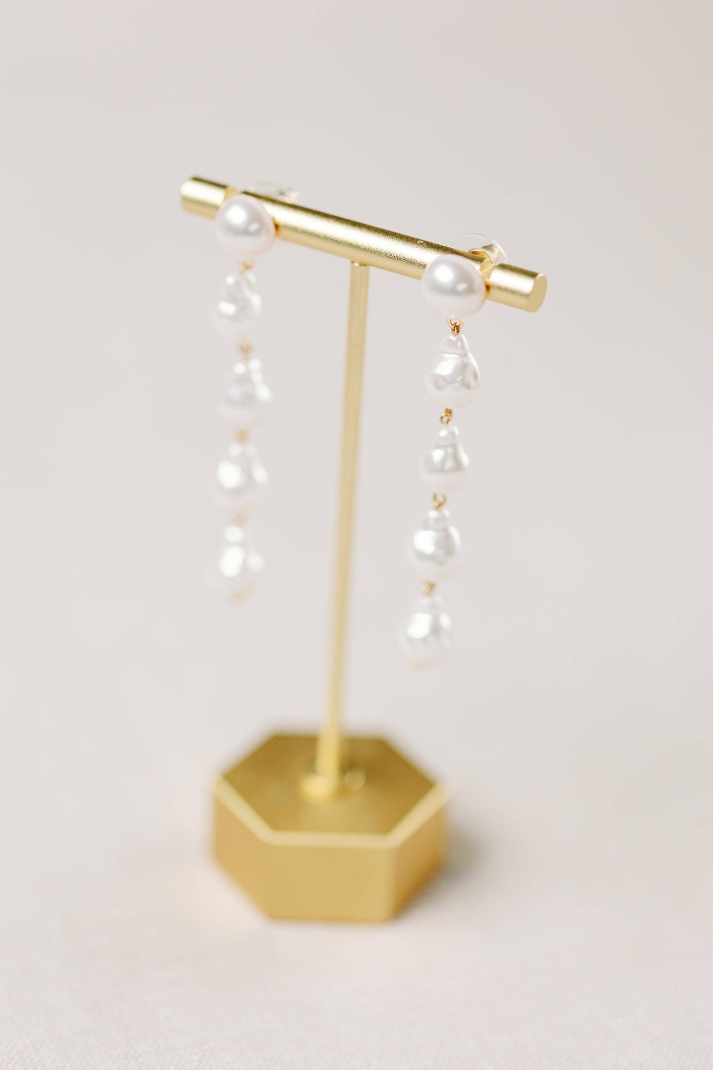 St. Armands Design of Sarasota- Natural Pearl Statement Drop Earrings