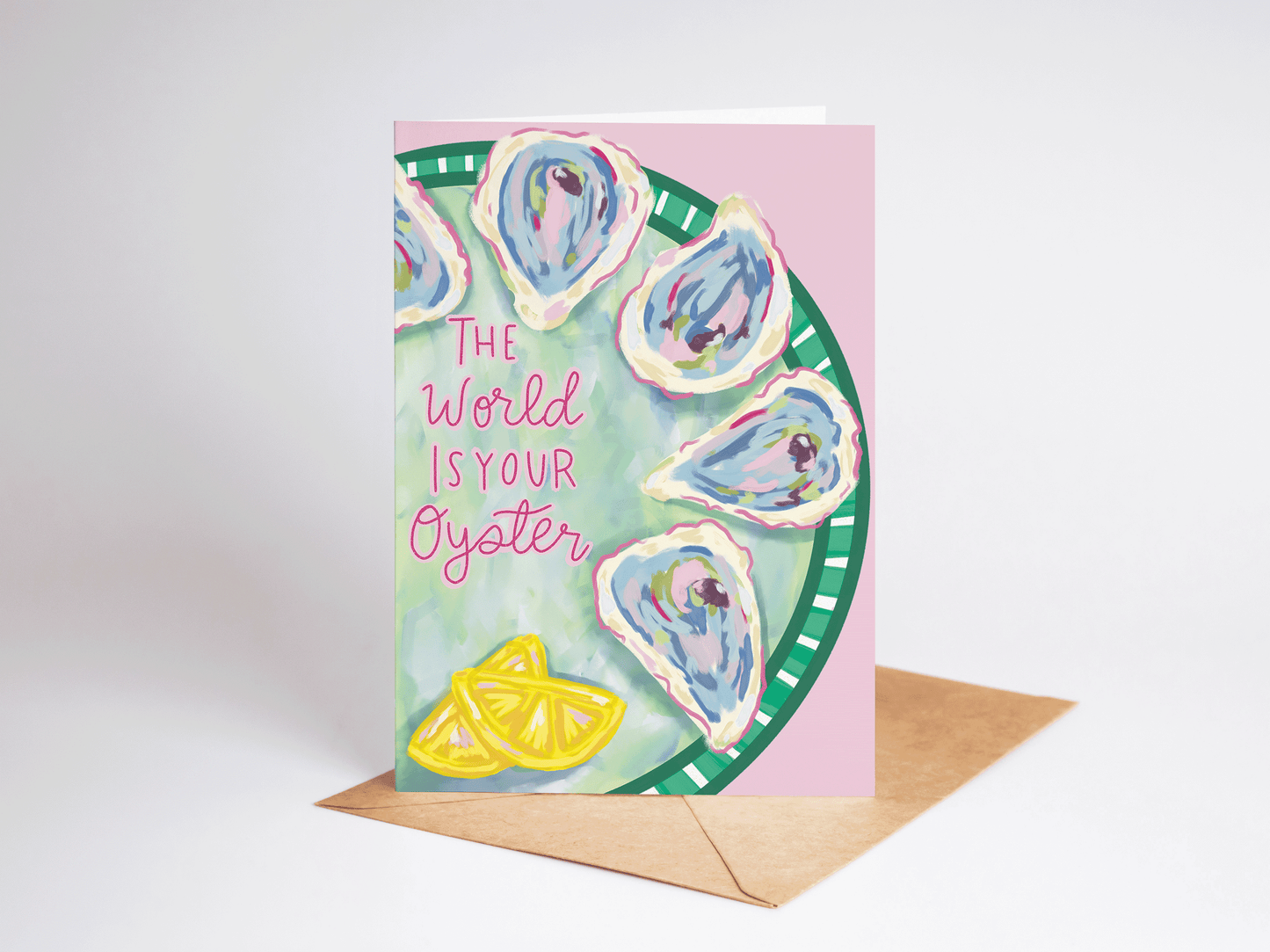 The Shelley Society - The World Is Your Oyster Beach Coastal Greeting Card
