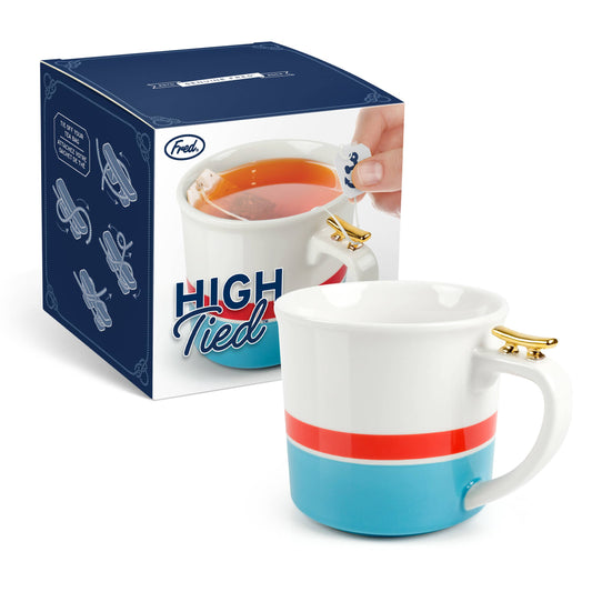 Fred & Friends - HIGH TIED Tea Mug - 12oz Ceramic Mug with Nautical Design