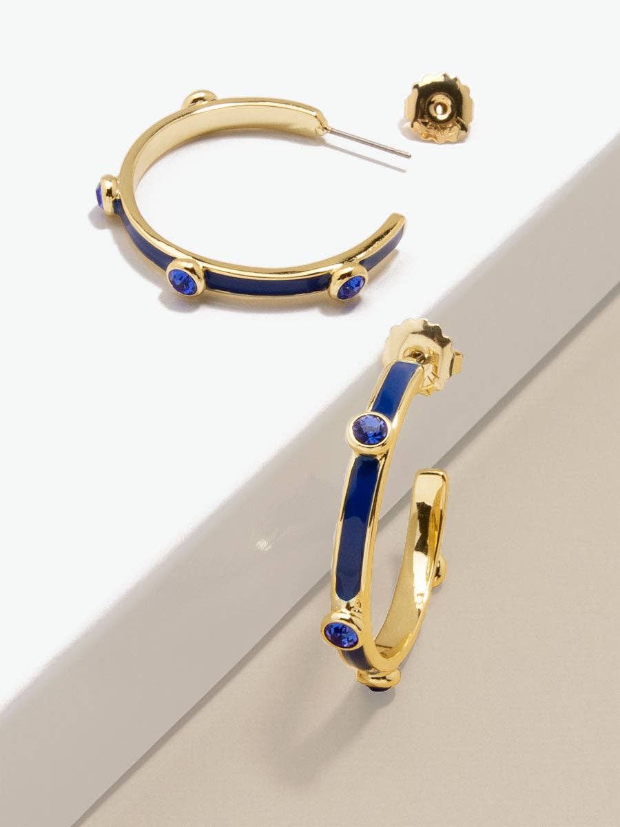 ZENZII Jewelry - Enamel Hoop Earring with Crystals