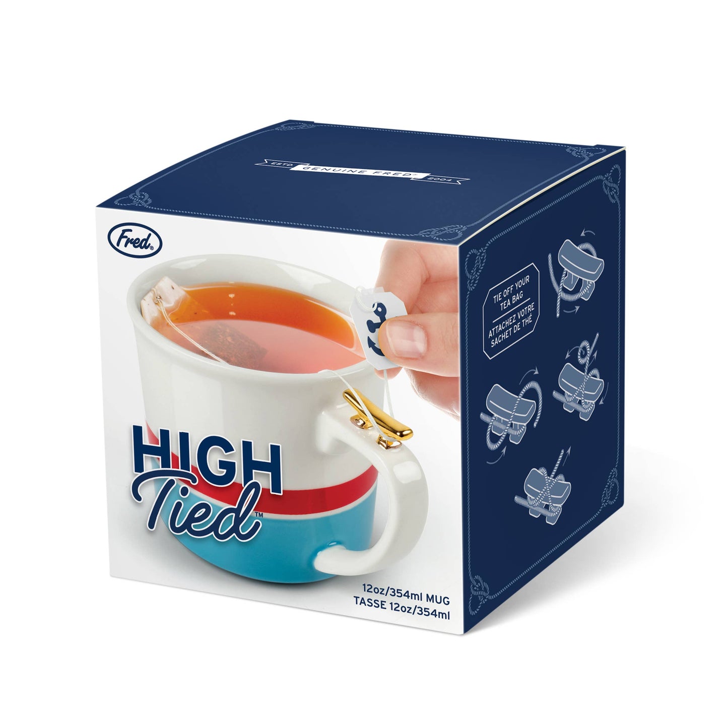 Fred & Friends - HIGH TIED Tea Mug - 12oz Ceramic Mug with Nautical Design