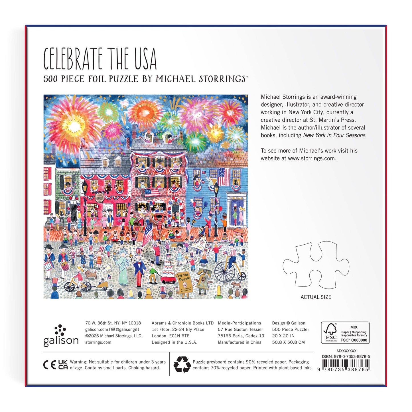 Chronicle Books - Michael Storrings Celebrate The USA 500 Piece Foil Puzzle