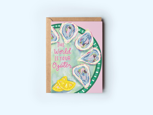 The Shelley Society - The World Is Your Oyster Beach Coastal Greeting Card