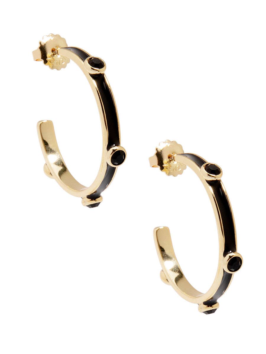 ZENZII Jewelry - Enamel Hoop Earring with Crystals
