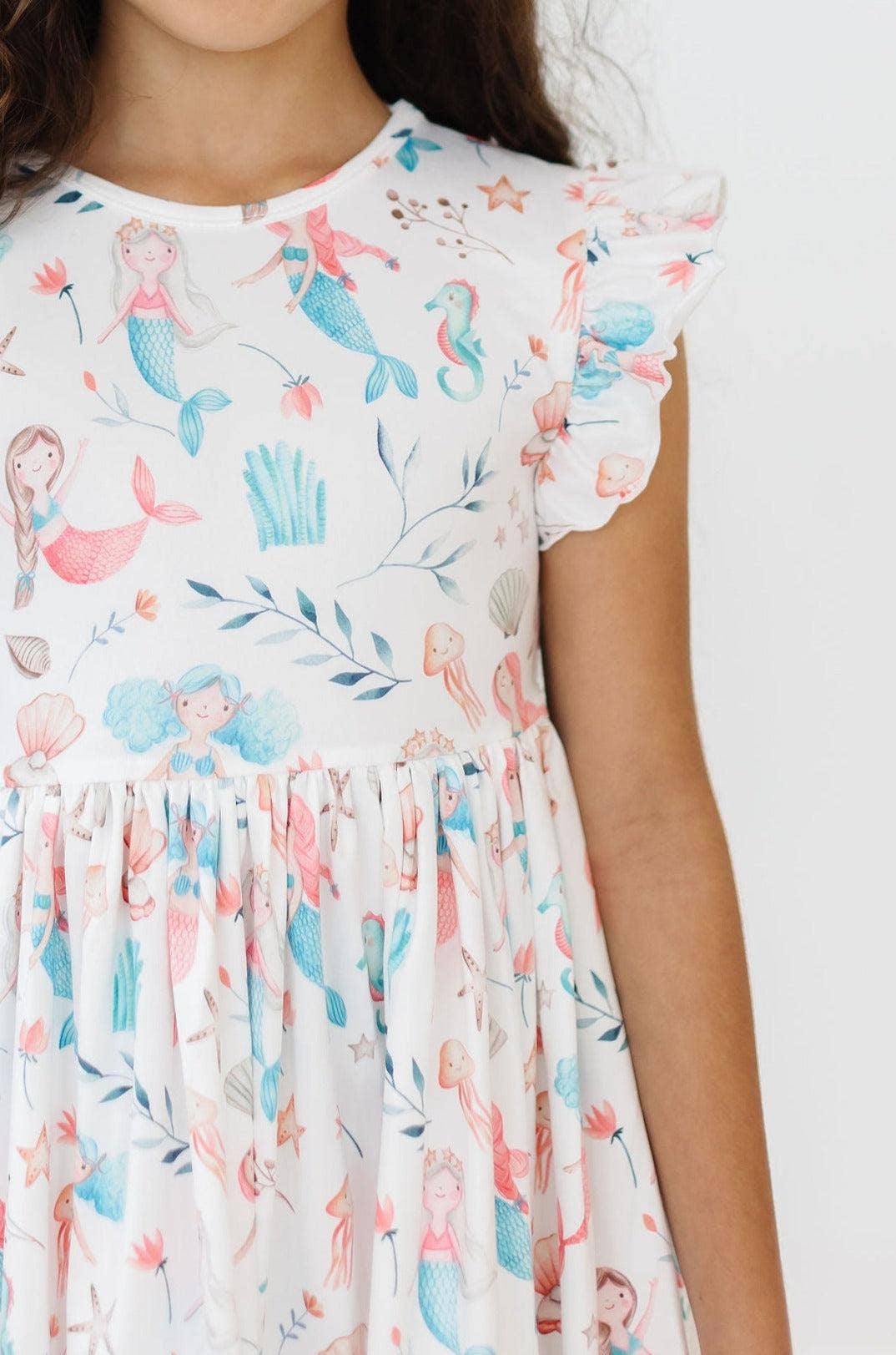 Mila & Rose - Mermaid Friends Flutter Sleeve Twirl Dress