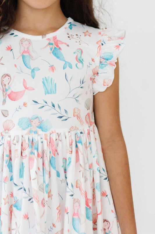 Mila & Rose - Mermaid Friends Flutter Sleeve Twirl Dress