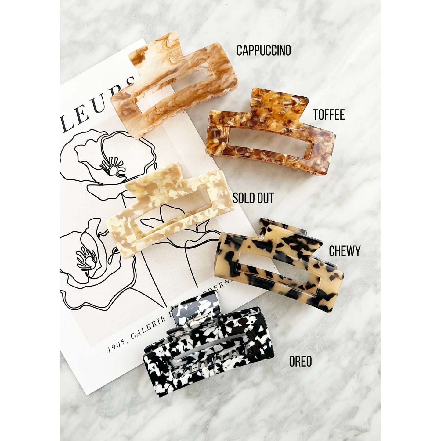LoveLina-Jumbo 4-Inch Acetate Hair Claw - BETTY: CAPPUCCINO / ONE SIZE