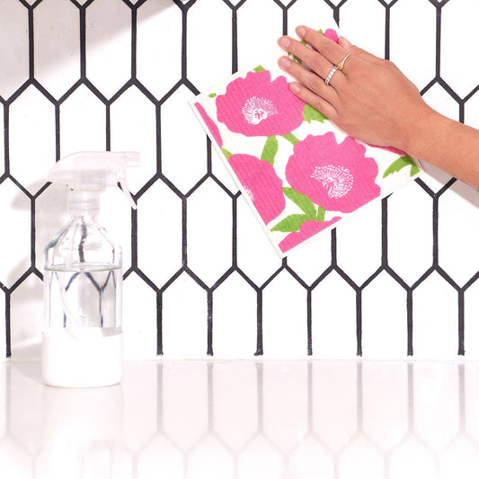 POPPIES PINK blu Cloths, set of 2