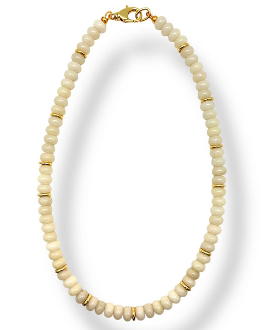 Shiver + Duke - Ivory Jade Necklace