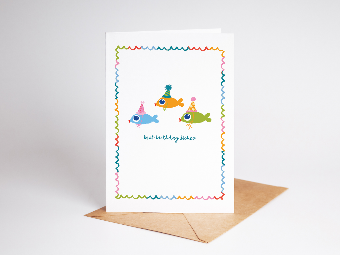 The Shelley Society - Best Birthday Fishes Beach Coastal Greeting Card