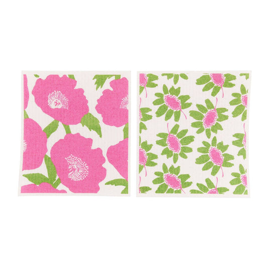 POPPIES PINK blu Cloths, set of 2