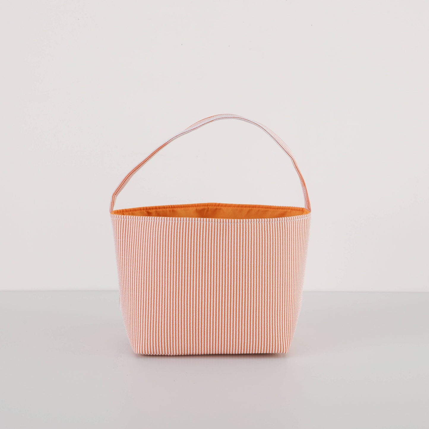 Love That Cotton - Gingham/Seersucker Bucket Bag - Easter Basket  with Egg Embroidery