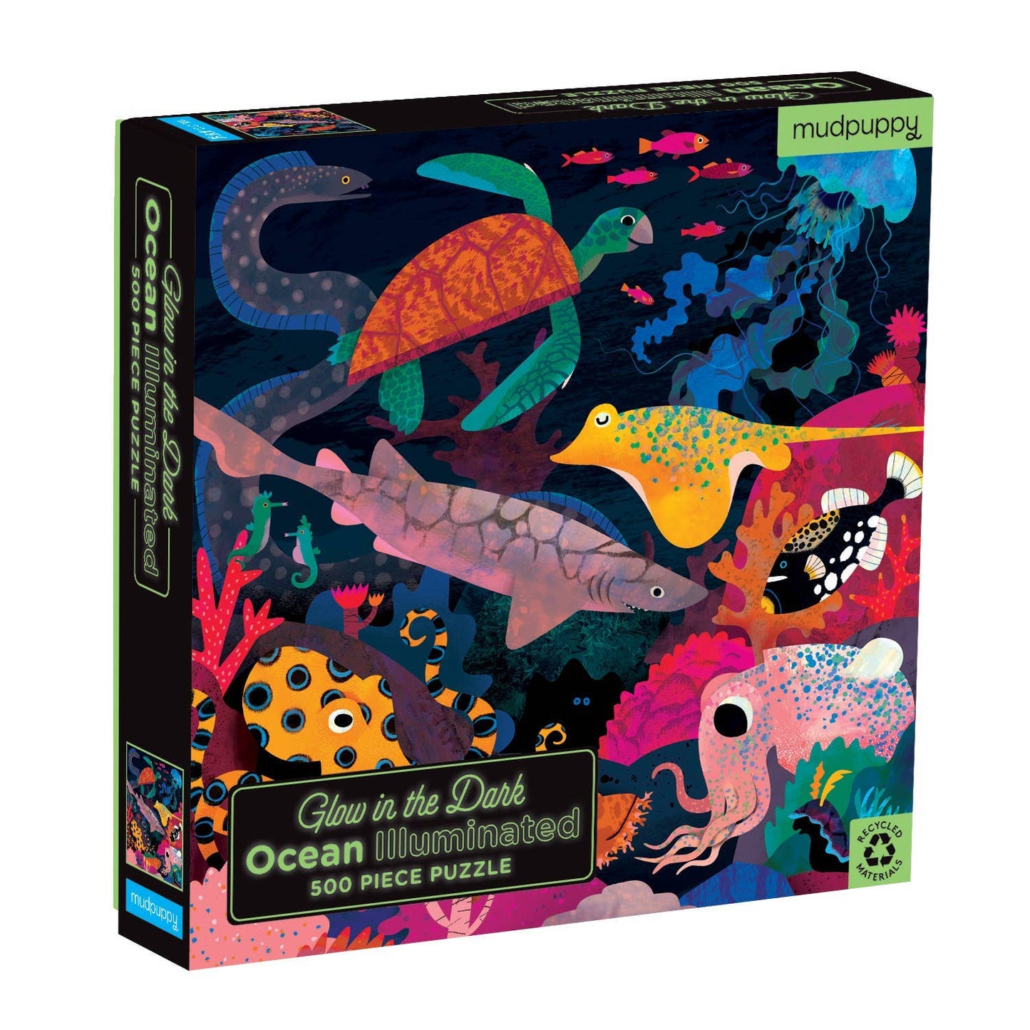 Chronicle Books - Ocean Illuminated 500 Piece Glow in the Dark Family Puzzle