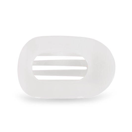 TELETIES - Round Flat Hair Clip | Medium | Coconut White