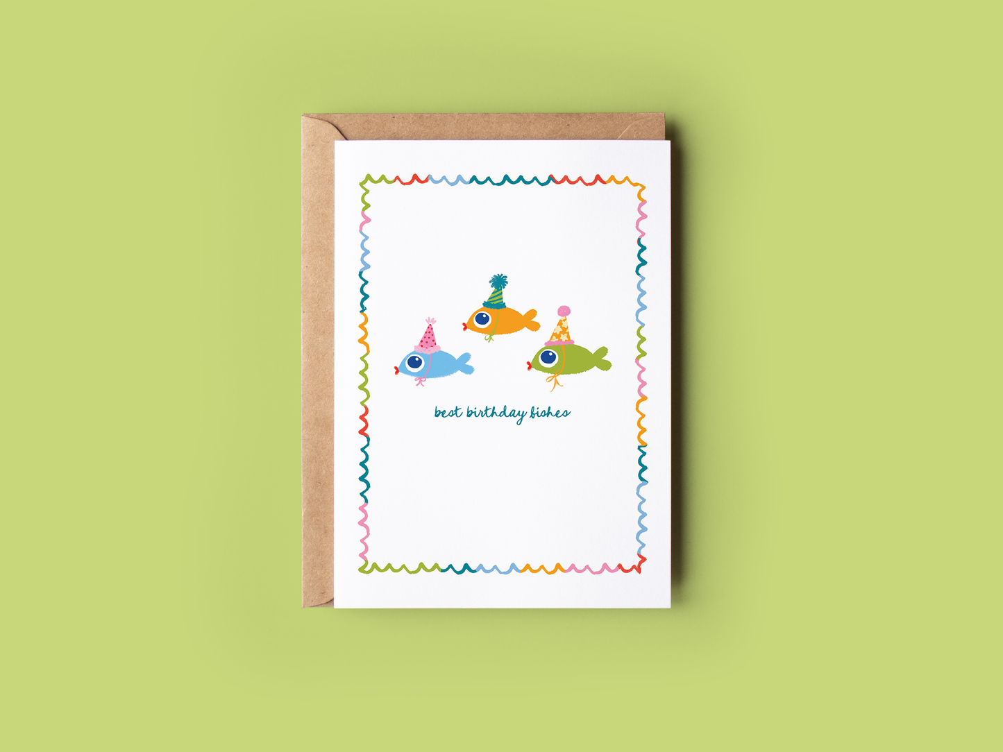 The Shelley Society - Best Birthday Fishes Beach Coastal Greeting Card