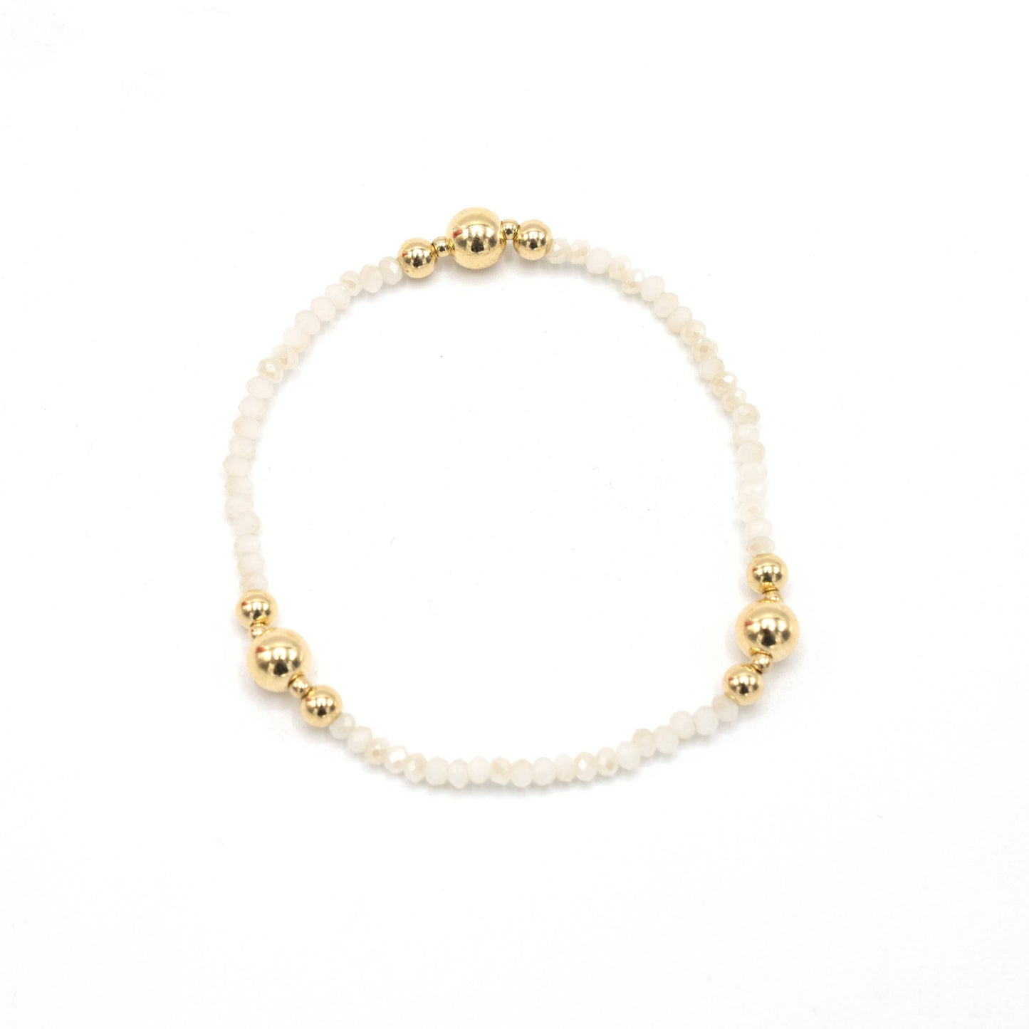 erin gray - The Nantucket Shimmer Winter White & 14k Gold- Filled Beaded Bracelet
